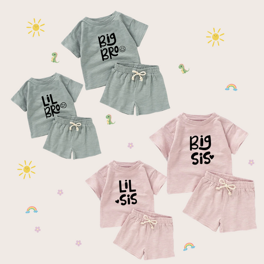 Matching Sibling Outfit Set – Kids & Toddler Playwear Duo - TinyPrints
