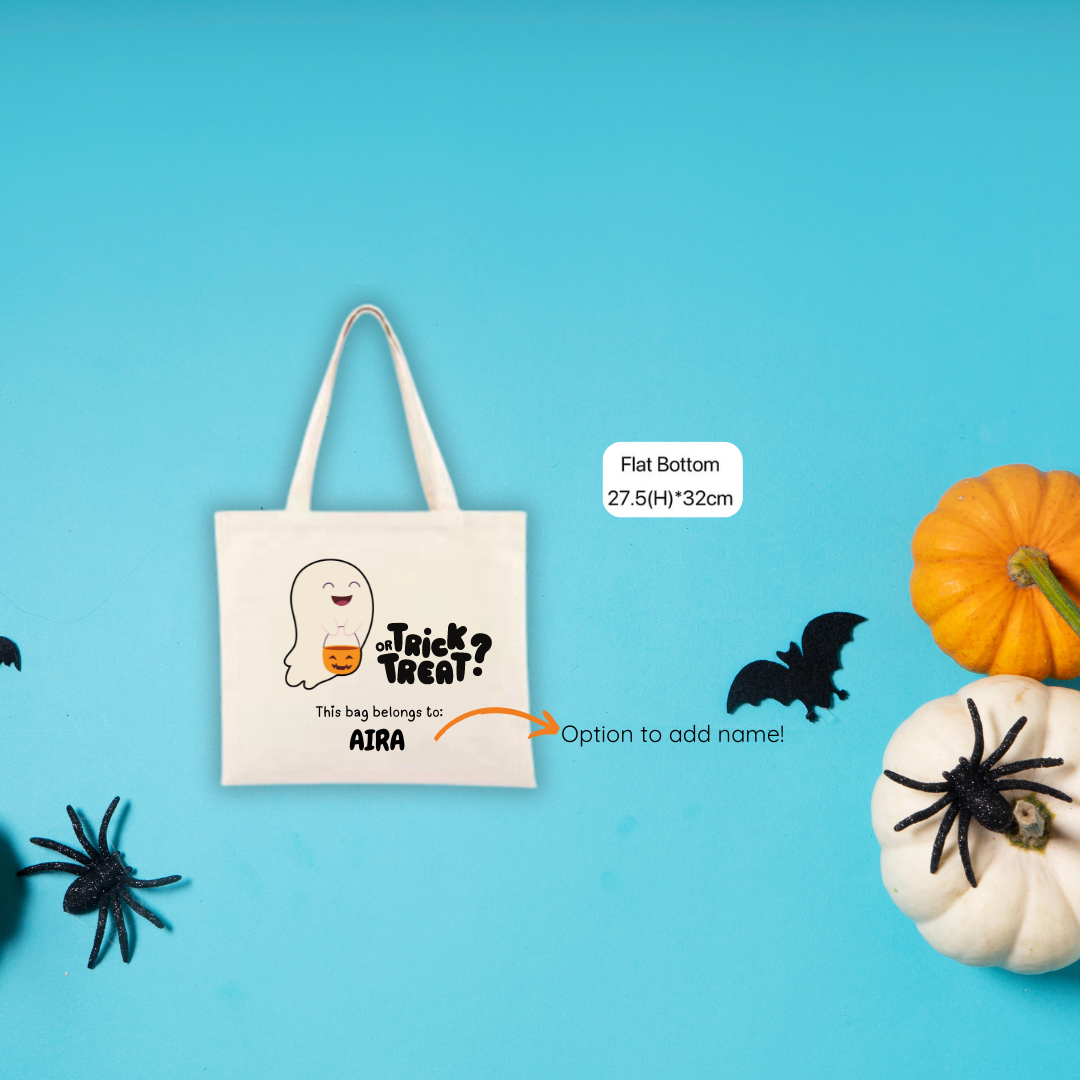 Trick or Treat | Halloween Kids Canvas Tote Bag - TinyPrints