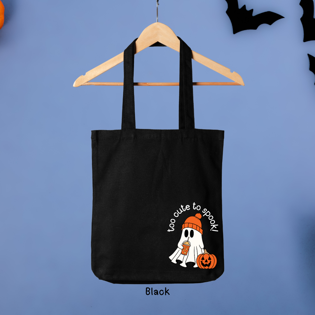 Too Cute To Spook! Halloween Canvas Tote Bag - TinyPrints