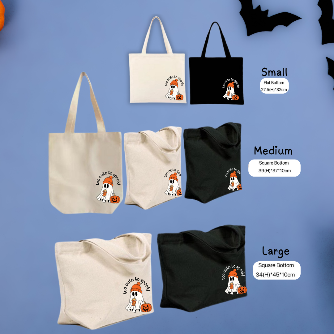 Too Cute To Spook! Halloween Canvas Tote Bag - TinyPrints
