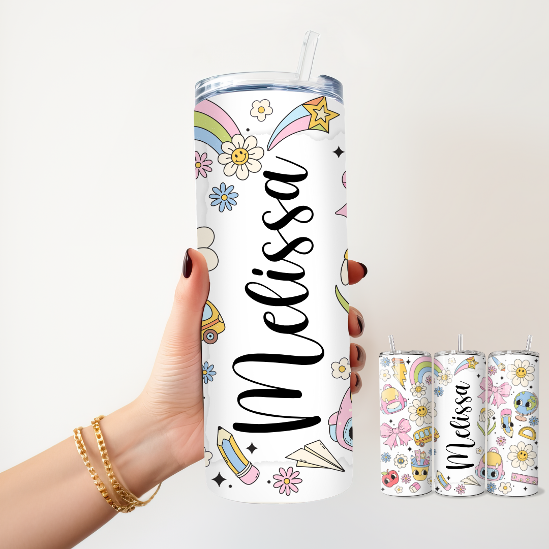 Personalised Teacher Tumbler - 20 oz Skinny Stainless Steel Insulated Tumbler - TinyPrints