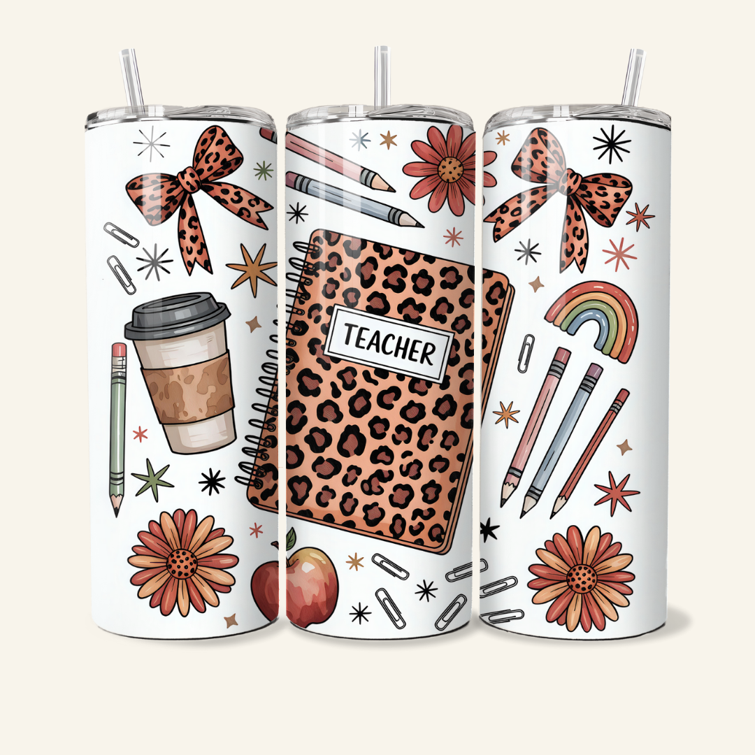 Teacher Tumbler - 20 oz Skinny Stainless Steel Insulated Tumbler - TinyPrints