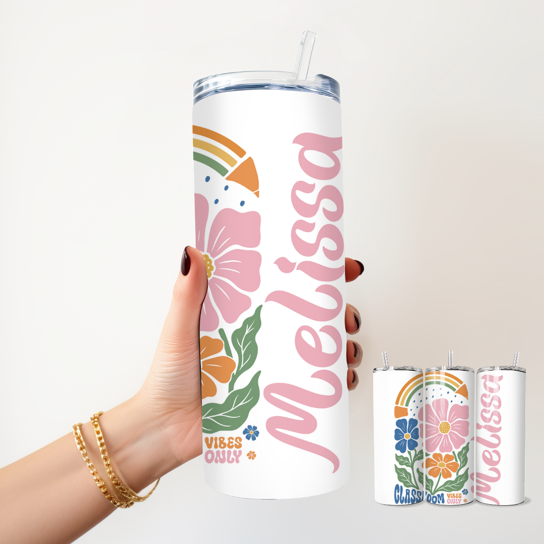 Personalised Teacher Tumbler - 20 oz Skinny Stainless Steel Insulated Tumbler - TinyPrints
