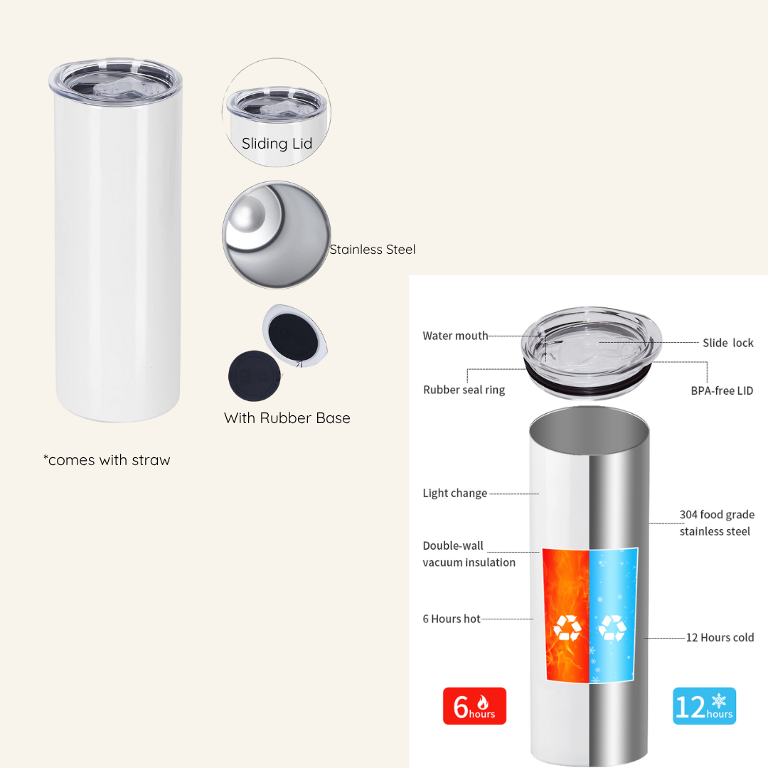 Teacher Tumbler - 20 oz Skinny Stainless Steel Insulated Tumbler - TinyPrints