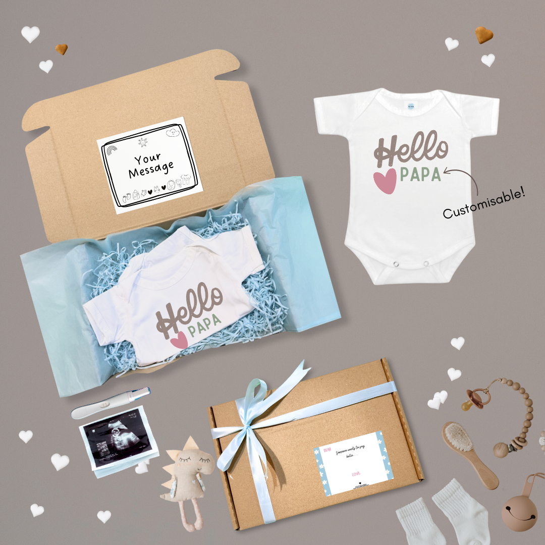 Customised Pregnancy Announcement Baby Surprise Onesies and Gift Box For Family - TinyPrints