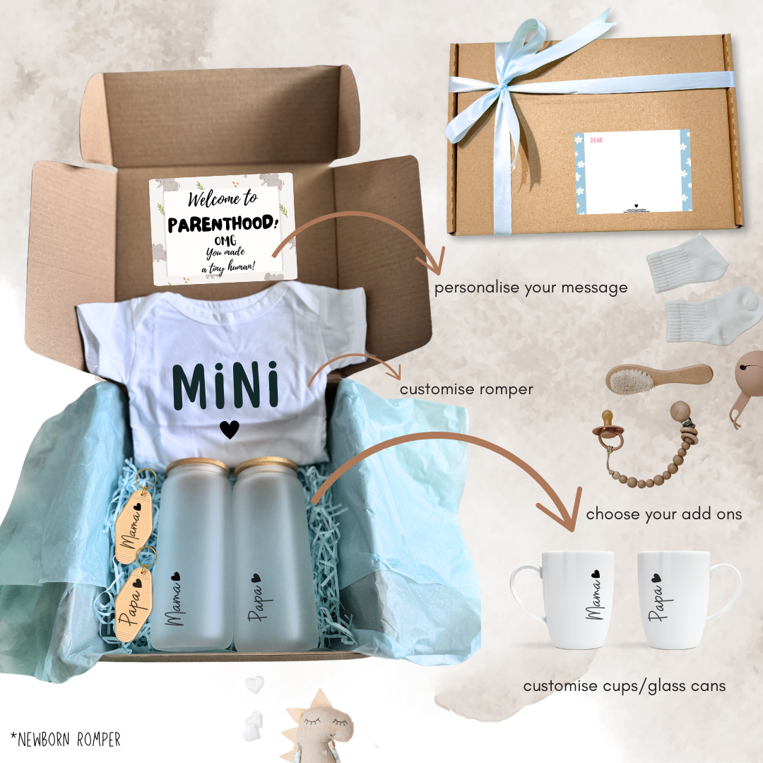 Customised Newborn Baby Gift Box - For Baby, Mom and Dad - TinyPrints