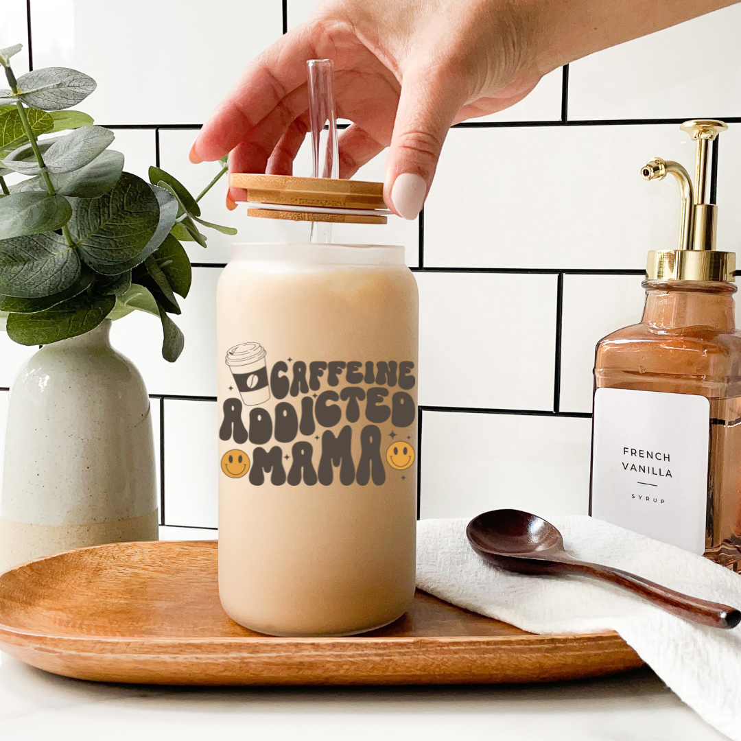 Mama Life – 20oz Frosted Glass Can - TinyPrints