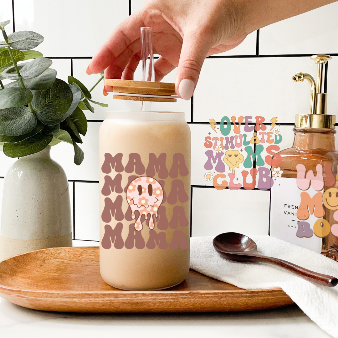 Mama Life – 20oz Frosted Glass Can