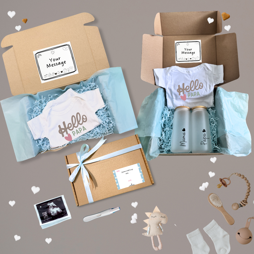 Customised Pregnancy Announcement Baby Surprise Onesies and Gift Box For Family - TinyPrints