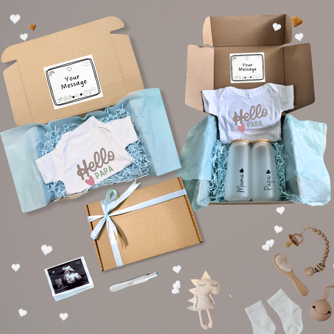 Customised Pregnancy Announcement Baby Surprise Onesies and Gift Box For Family - TinyPrints