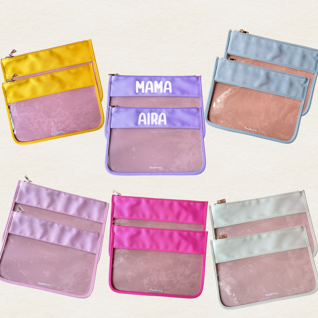 Mom and Me Matching Personalised Clear Pouch - TinyPrints