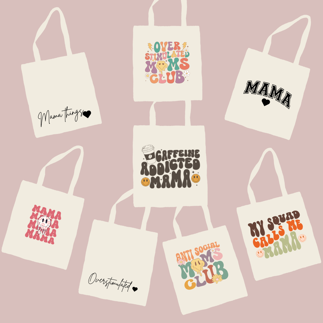 Mom Life Canvas Tote Bag - TinyPrints