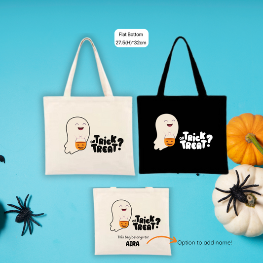 Trick or Treat | Halloween Kids Canvas Tote Bag - TinyPrints
