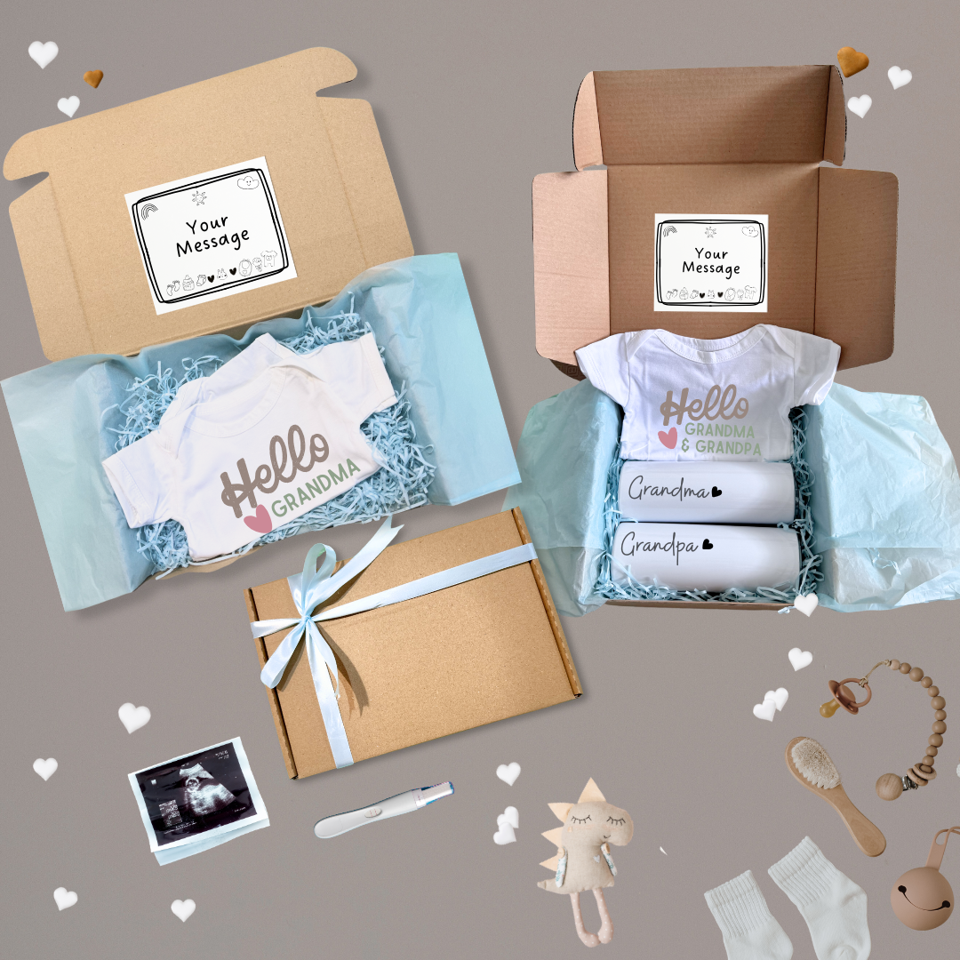 Customised Pregnancy Announcement Baby Surprise Onesies and Gift Box For Family - TinyPrints