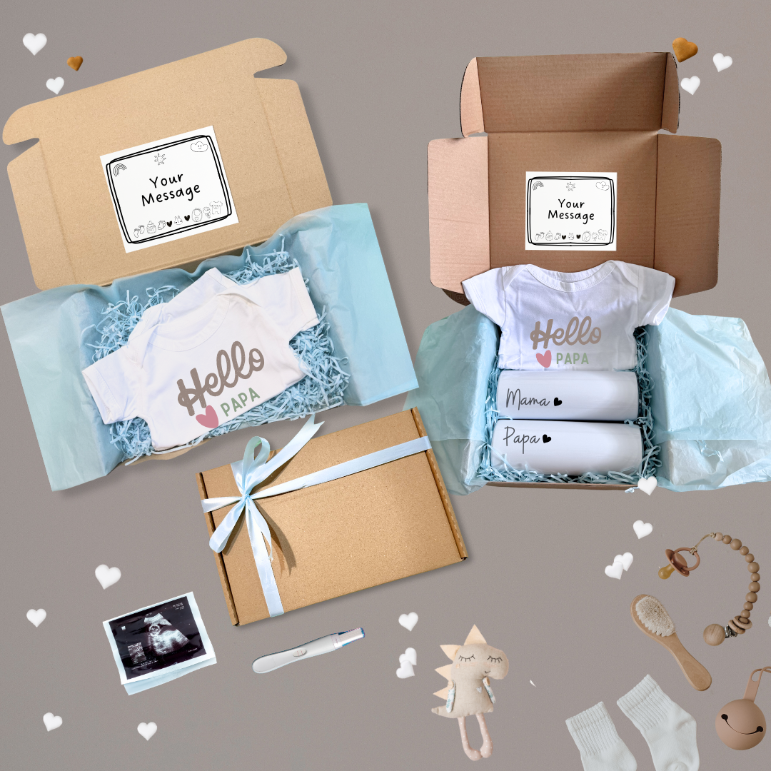 Customised Pregnancy Announcement Baby Surprise Onesies and Gift Box For Family - TinyPrints