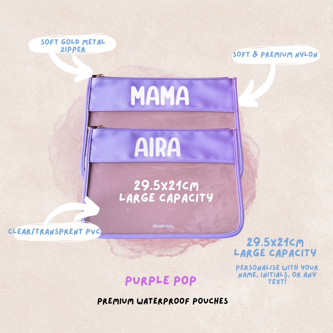 Mom and Me Matching Personalised Clear Pouch - TinyPrints