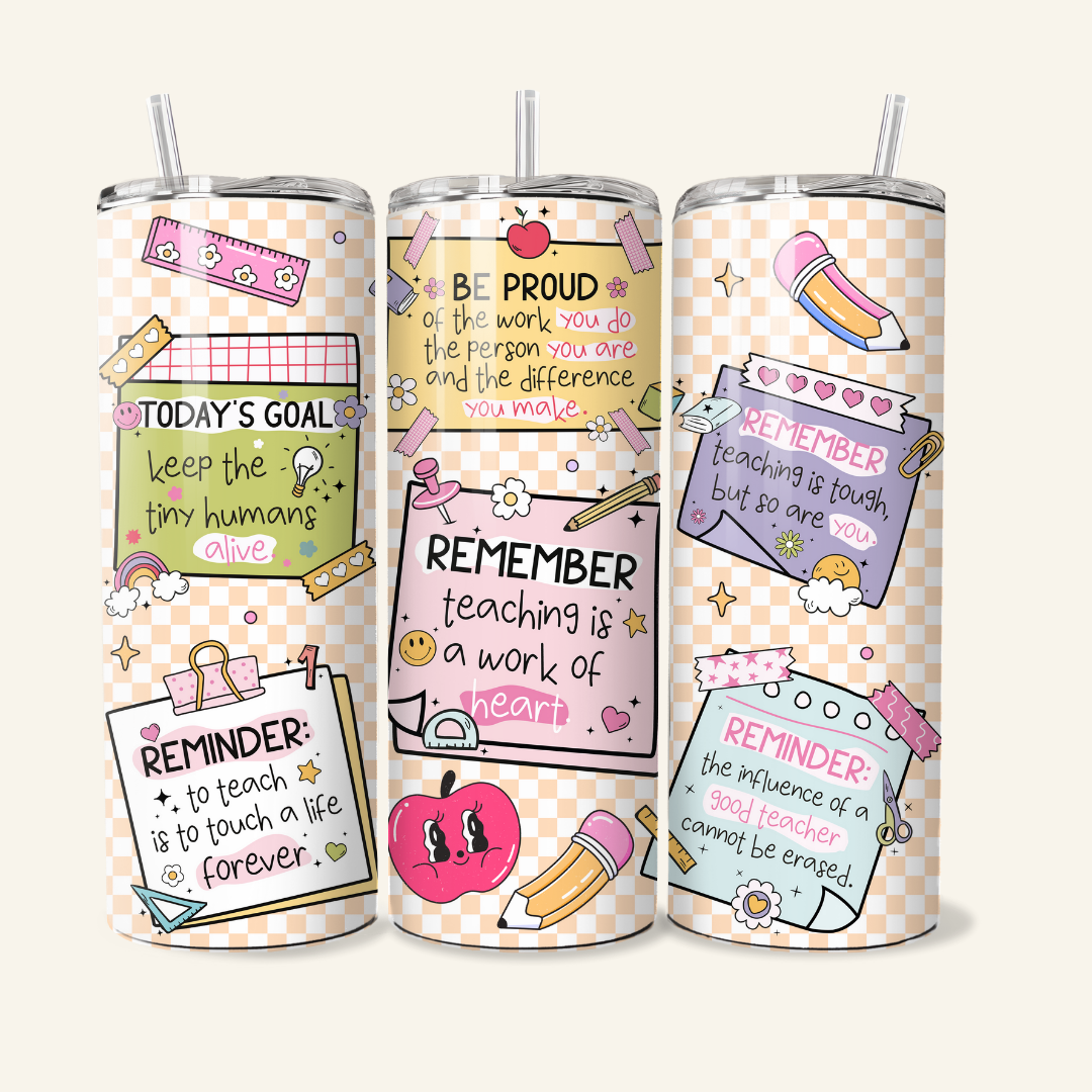 Teacher Tumbler - 20 oz Skinny Stainless Steel Insulated Tumbler - TinyPrints