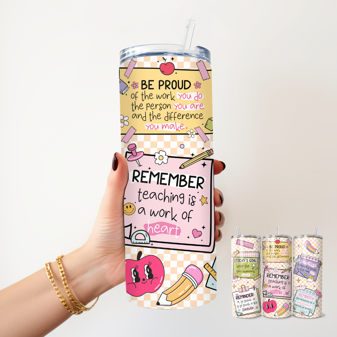 Teacher Tumbler - 20 oz Skinny Stainless Steel Insulated Tumbler - TinyPrints