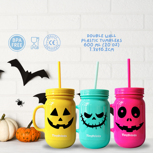 Halloween Faces Double Wall Tumbler - TinyPrints