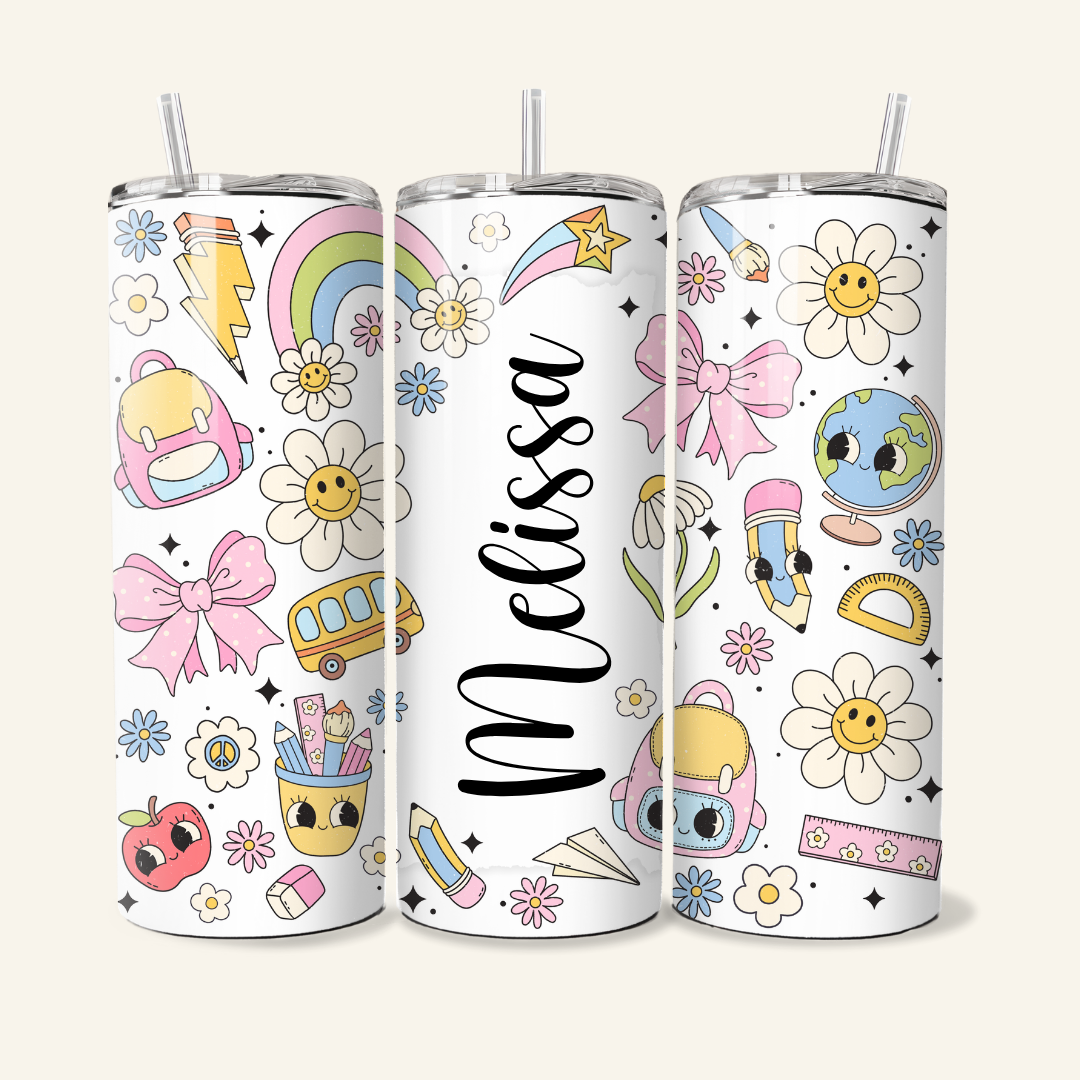 Personalised Teacher Tumbler - 20 oz Skinny Stainless Steel Insulated Tumbler - TinyPrints