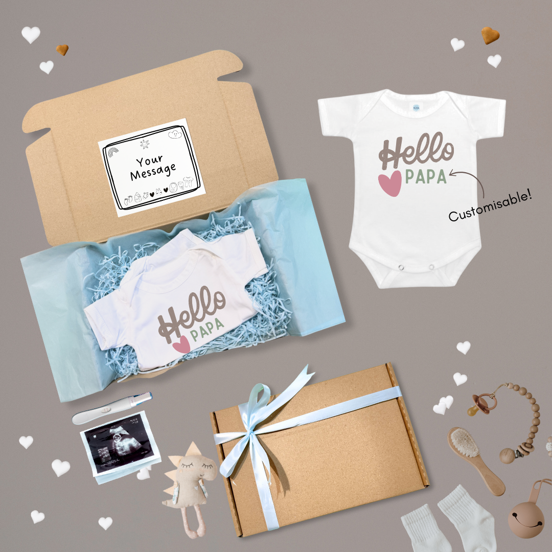 Customised Pregnancy Announcement Baby Surprise Onesies and Gift Box For Family - TinyPrints