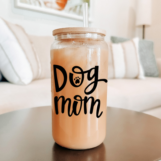 Glass Can "Dog Mom" - TinyPrints